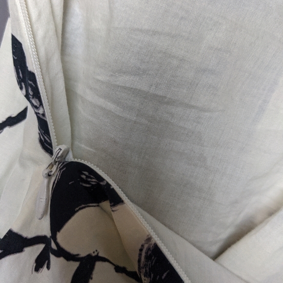 LOFT Strapless Black & White Floral A-Line Fully-Lined Dress Size 6 - Picture 6 of 9